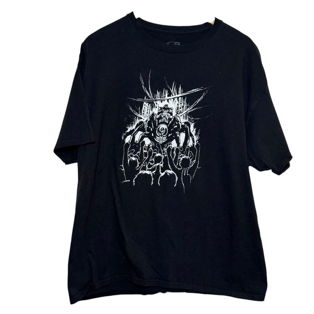 100% Cotton Giant Spider DJ Crowd Shot Graphic XL Black Champion T-Shirt
